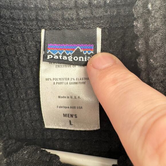 Vintage Patagonia R1 Flash Full Zip Pullover Jacket Mens Large Black Made in USA - Picture 9 of 12